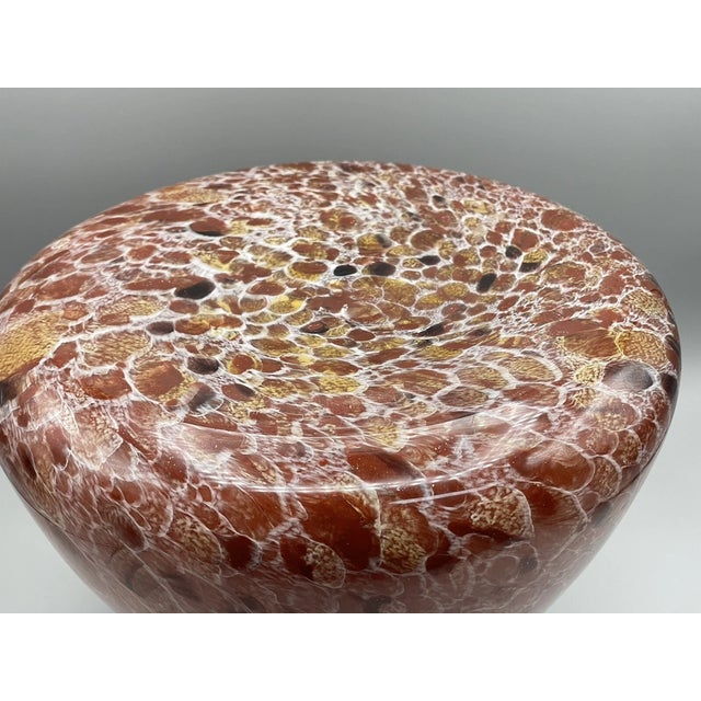 A beautiful example of Italian craftsmanship, this Maestri Vetrai art glass vase by Azzurra Co. is a striking decorative...