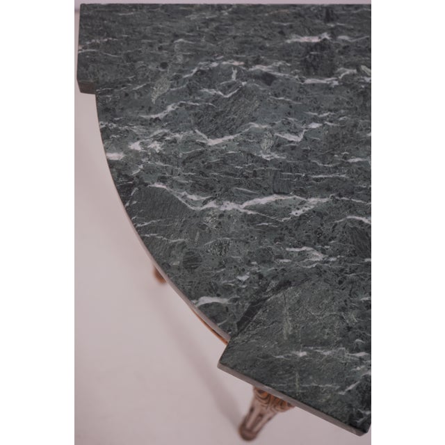 French Louis XVI Style Gold Finish Marble Top Console Table For Sale - Image 9 of 13