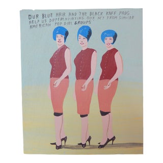 Javier Mayoral Folk Art Original Acrylic Painting For Sale