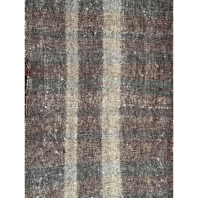 Mid 20th Century Vintage Turkish Kilim Rug, Handwoven Wool, Stripe Pattern, Ivory & Gray, 3x9 For Sale - Image 5 of 8