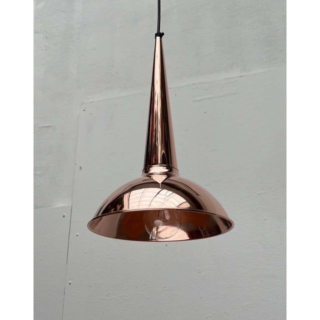 Mid-Century Modern Mid-Century Modern Danish Copper Cone Pendant Lamp, 1950s For Sale - Image 3 of 18