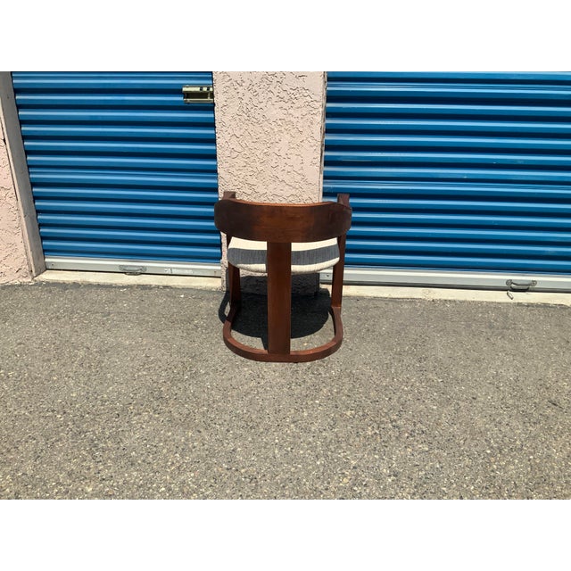 Wood Solid Mahogany Dining Chair in Manner of Onassis Chair by Karl Springer Mid-Century Modern For Sale - Image 7 of 8