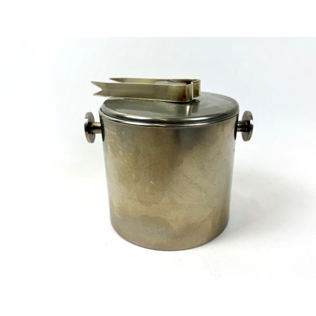 Mid-Century Modern Vintage Ice Bucket with Tongs by Hans Tunwald for Freddotherm, Switzerland, 1960s For Sale - Image 3 of 12