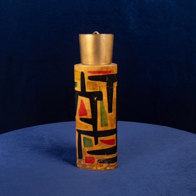 Mod. 796D Parchment Thermos with Abstract Decoration by Aldo Tura, 1940 For Sale - Image 16 of 18