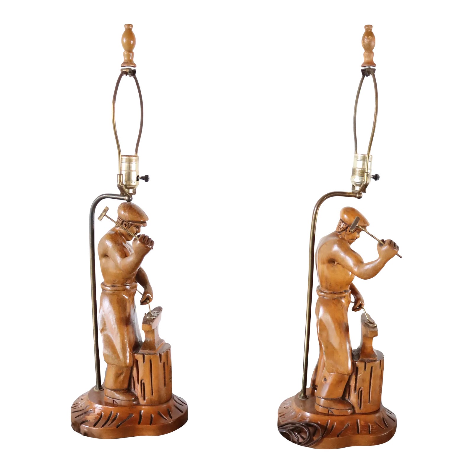 Carved Ironsmith Lamps/Pair Chairish