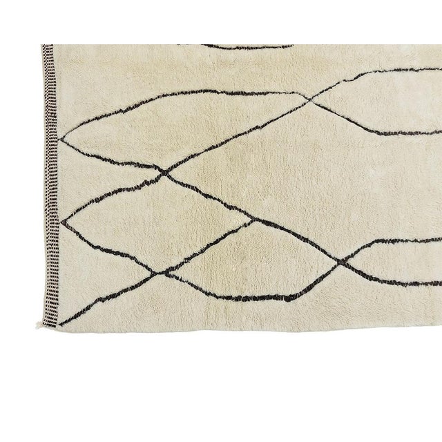 Textile Minimalist Organic Line Oversize Hand-Knotted Wool Rug | 13'3" X 9'10" | One of a Kind For Sale - Image 7 of 9