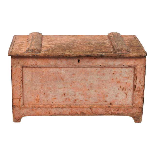 19th Century English Primitive Trunk or Blanket Chest For Sale