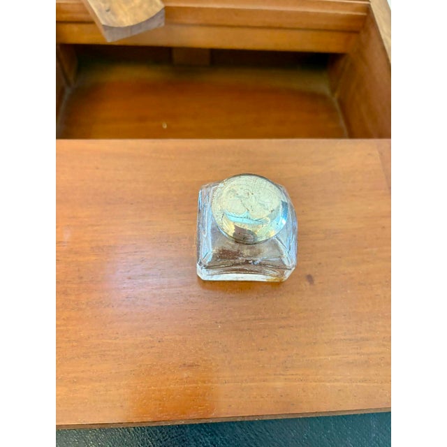 Brown Antique Victorian Figured Walnut Writing Slope, 1860 For Sale - Image 8 of 11