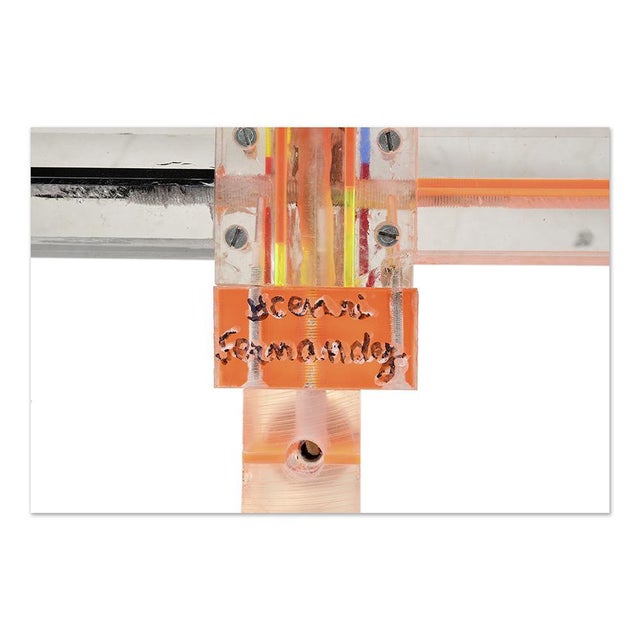 Resin and Brass Chandelier by Henri Fernandez For Sale - Image 3 of 7