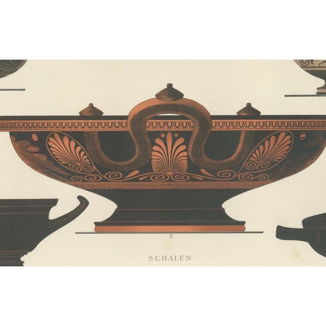Paper Albert Genick, Greek Kylix, Bowls & Warriors, 1883, Lithograph For Sale - Image 7 of 9