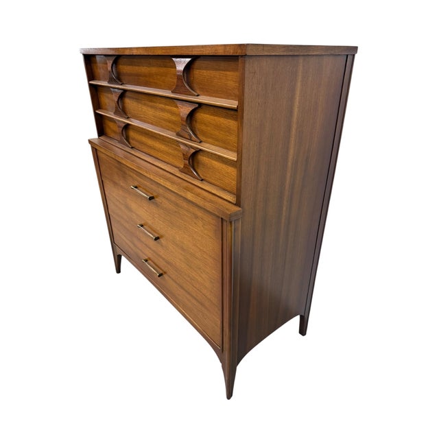 Mid-Century Modern Mid-Century Modern Kent Coffey Perspecta Walnut High Chest For Sale - Image 3 of 9