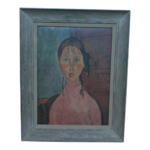 Vintage "Portrait of a Girl" Amedeo Modigliani Print Framed
