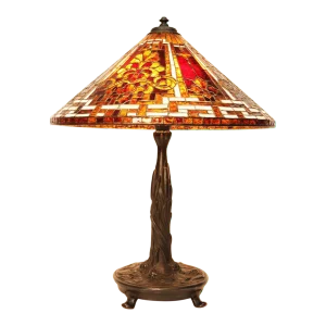Rare Wilkinson Cattail Leaded Glass Table Lamp