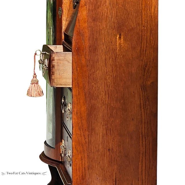 Antique Oak Side-by-Side Secretary Desk | Bookcase | China Cabinet | Larkin-Style For Sale - Image 10 of 15