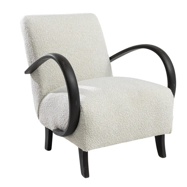 1950s Czech Wooden Armchair by J. Halabala For Sale