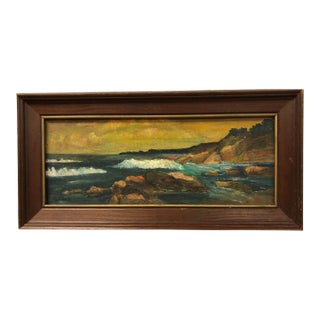 Early 20th Century Rocks & River - Oil on Canvas Signed by Altha King, Framed For Sale