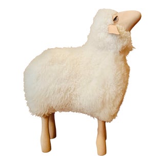 Lalanne Style Carved Wood Sheep Stool For Sale