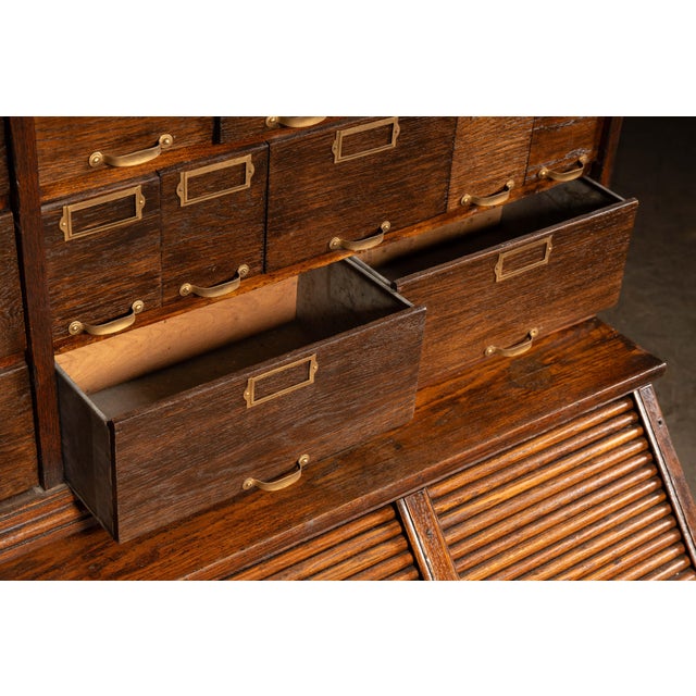 Early 20th Century Oak Parts Cabinet by W. C. Heller For Sale - Image 12 of 16