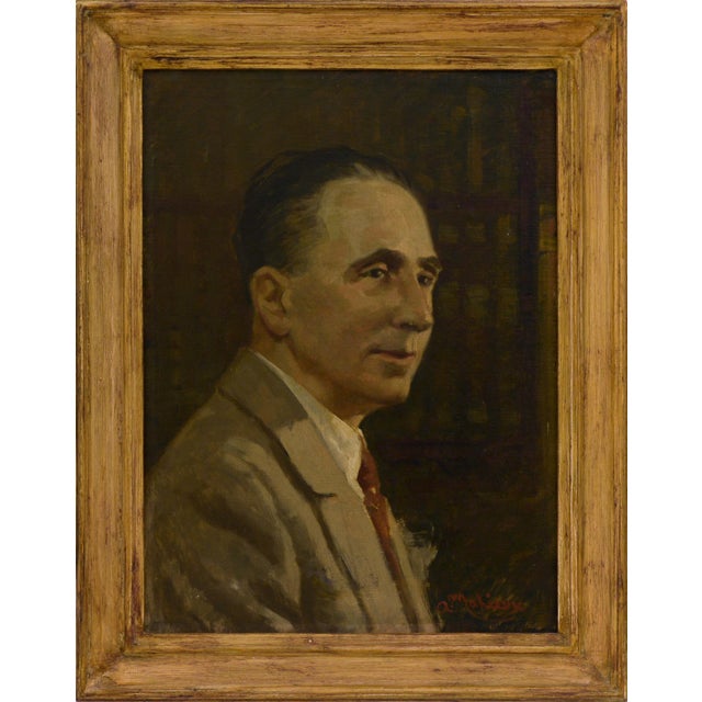 Alfredo Mahieux, Portrait, 1950s, Oil on Canvas on Board, Framed For Sale - Image 6 of 6