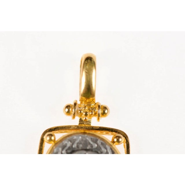 Ancient Greek Drachm [Coin] Pendant W 22 Karat Gold Setting For Sale - Image 10 of 12