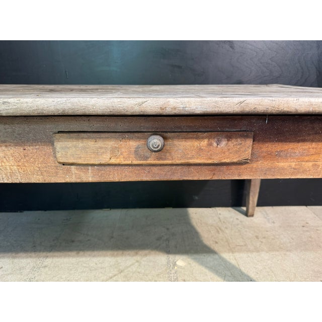 French Normandy Scrub Top Kitchen Dining Table, 1850 For Sale - Image 6 of 16
