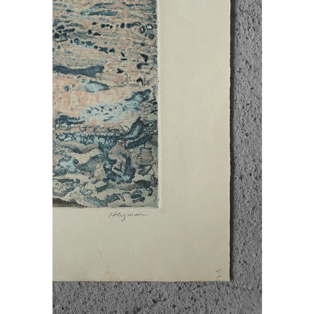 1960s Lawrence Heyman, Sea Coast, Etching on Arches Paper, 1960s For Sale - Image 5 of 6