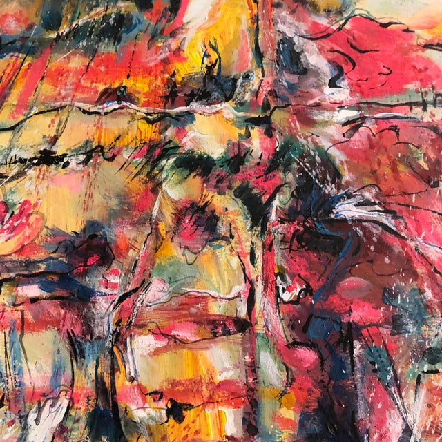 Original painting on cardboard unsigned unframed 18 x 24