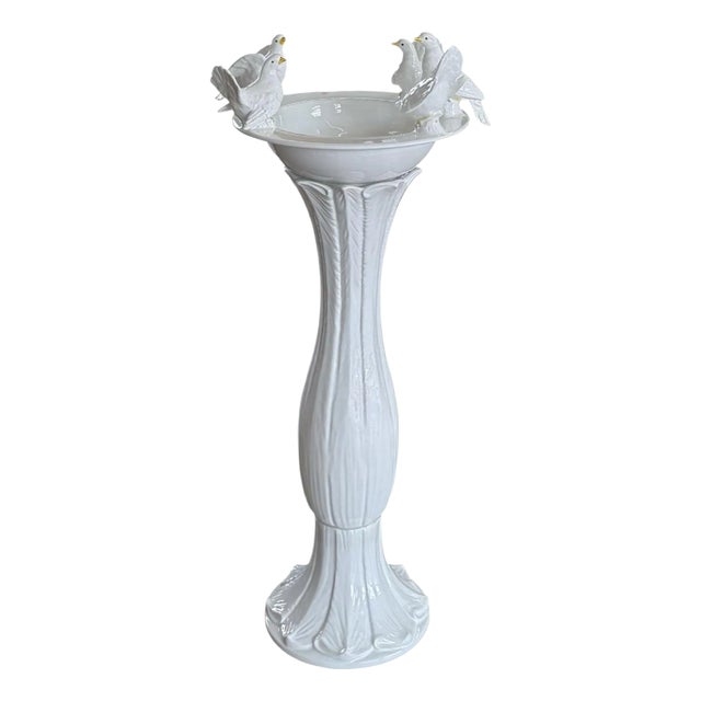 Vintage Italian Majolica Bird Bath For Sale