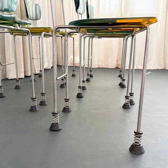 Metal Set of 6 Post Modern Gaetano Pesce "543 Broadway" Chairs for Bernini, 1993 For Sale - Image 7 of 17