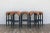 2000 - 2009 Set of 5 Vintage Leather Bar Stools With Spindle Legs & Nailhead Trim | Spanish Revival / Mediterranean Style For Sale - Image 5 of 18