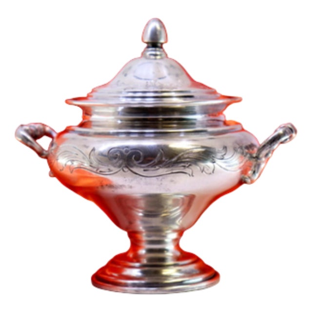 Silver Pot with Rounded Shape For Sale