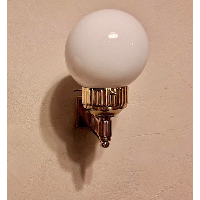 Astoria Brass and Glass Wall Light by Josef Hoffmann For Sale - Image 3 of 10