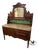 Antique English Walnut Dresser With Marble Top and Green Tile Backsplash For Sale