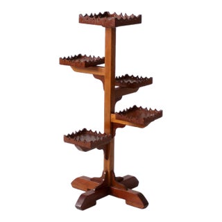 Vintage Tiered Wooden Plant Stand For Sale