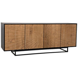 Ra Sideboard, Hand Rubbed Black With Teak For Sale