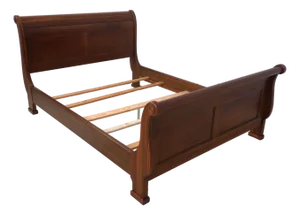 Crescent Cherry Queen Size Sleigh Bed