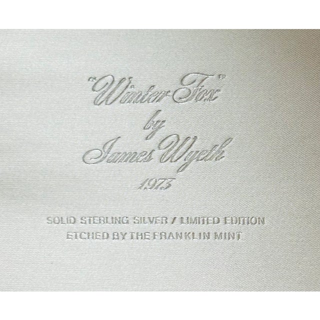 1973 Winter Fox Plate by James Wyeth "Sterling Silver" Franklin Mint For Sale In Boston - Image 6 of 10