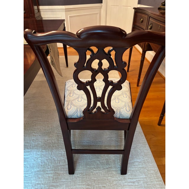 Wood Late 20th Century Maitland-Smith Carved Mahogany Chippendale Dining Chairs - Set of 6 For Sale - Image 7 of 18