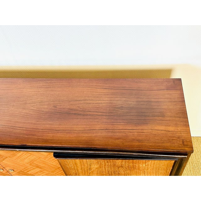 French Art Deco Walnut Sideboard, 1950s For Sale - Image 6 of 15