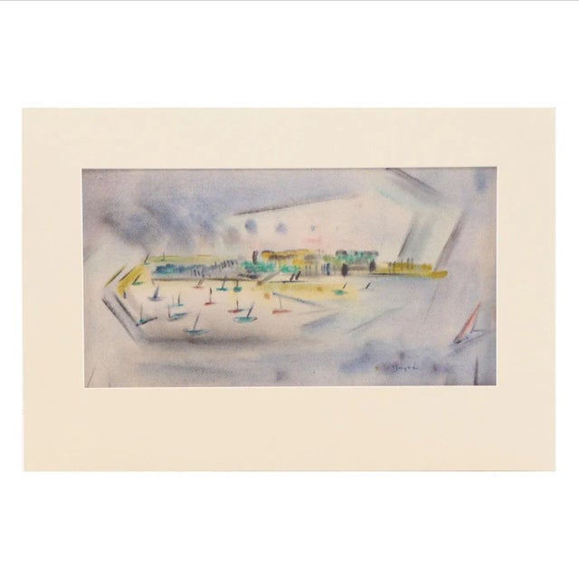 Paper Original Vintage Signed Yngve H. Olsen Landscape Watercolor Painting For Sale - Image 7 of 7