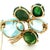 Italian Mid-Century Aquamarine & Green Tourmaline Floral Brooch in 14k Gold For Sale - Image 14 of 17