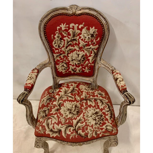 Antique French Needlepoint Bergere Chair Chairish