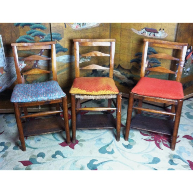 Mid 19th Century Set of 6 Italian Rush Seat Ladderback Church Chairs For Sale - Image 16 of 18