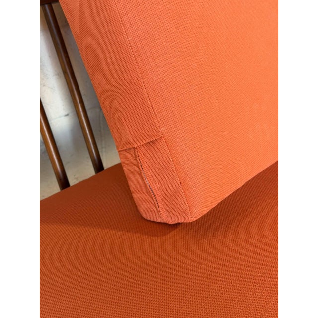 In Style of Ib Kofod-Larsen for Selig Teak Sofa Newly Reupholstered Danish Mid-Century Modern 1960s For Sale - Image 9 of 13