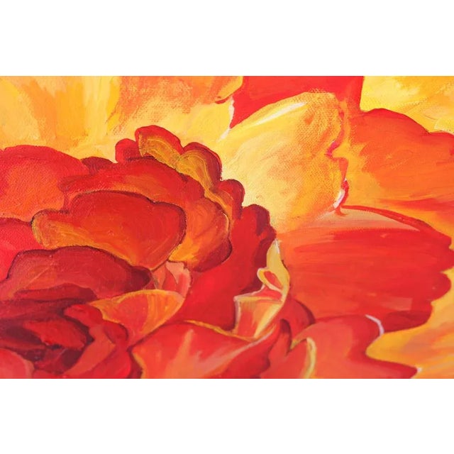 2020s "Begonia Flowers" Contemporary Botanical Still Life Mixed-Media Painting by Natalia Bessonova For Sale - Image 5 of 5