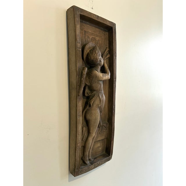 Grand Tour Antique Italian Terra Cotta Angel Sculpture/Plaque For Sale - Image 3 of 8
