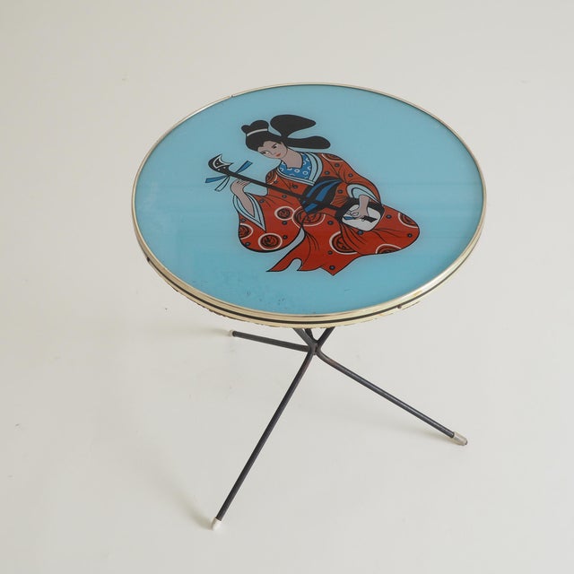 Blue Expo Side Table, 1950s For Sale - Image 8 of 8