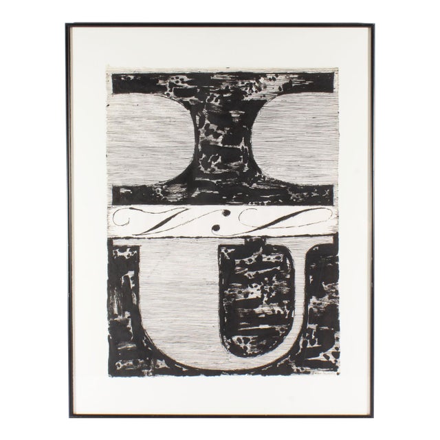 “I vs. U” Ink Drawing by James Spencer Russell For Sale