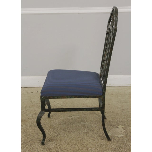 Metal Iron Round Table & 4 Chair Outdoor Dining Set For Sale - Image 7 of 13