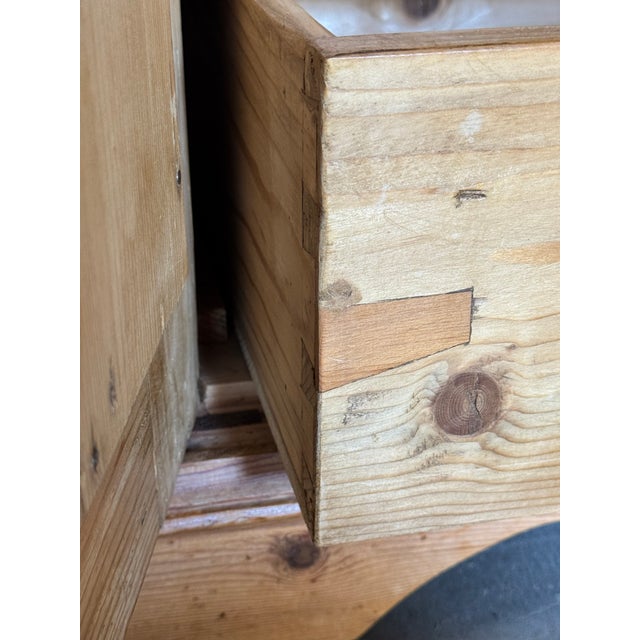 19th Century French Provincial Pine Armoire W/ Carved Details and Internal Drawers | Circa 1860 For Sale - Image 18 of 18
